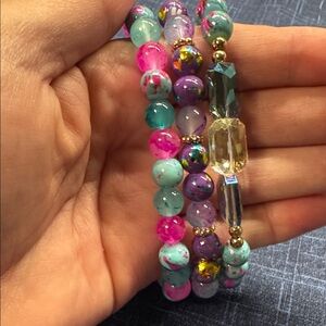 Handmade Colorful Glass Beaded Bracelet Set